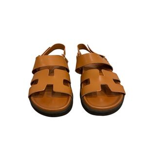 Women's Brown Sandals with Back Strap